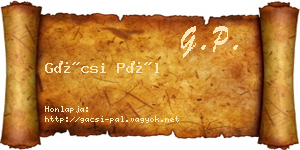 Gácsi Pál névjegykártya